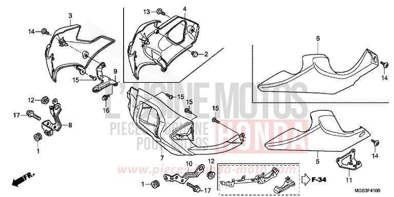 UNTERER WINDLAUF von NC700X DCT MAGNA RED (R201) von 2013
